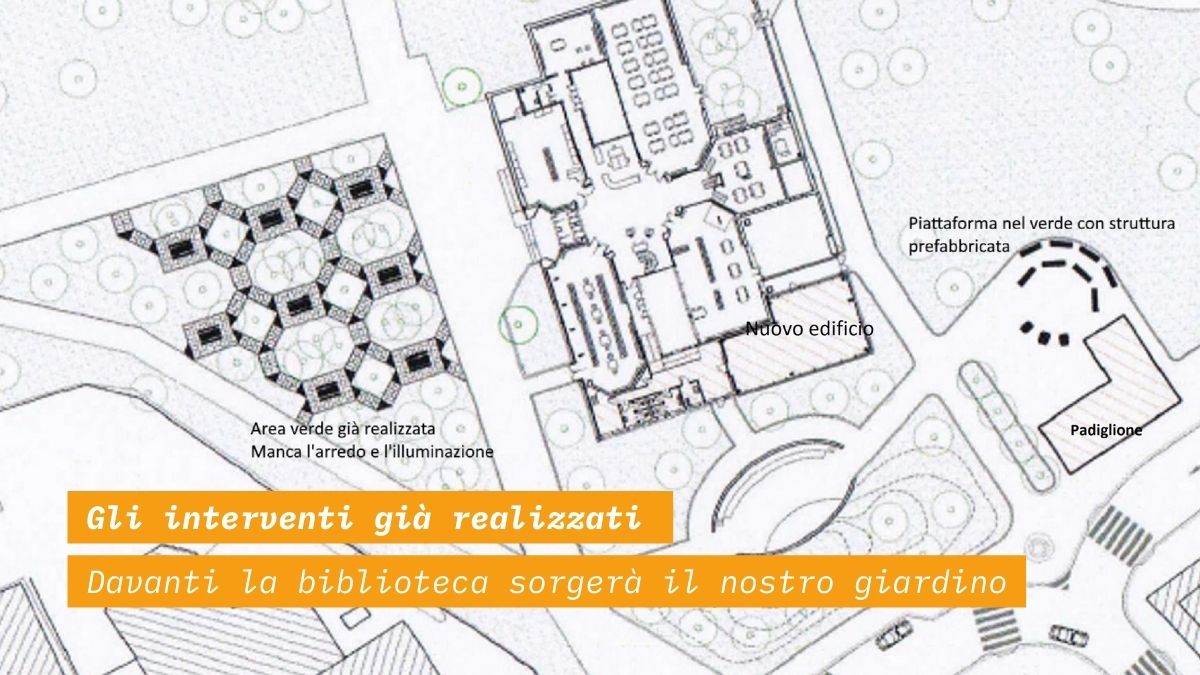 La planimetria della biblioteca di Baggio, con i nuovi spazi progettati anche dai cittadini